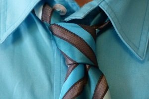 Бирюзовый галстук с зажимом