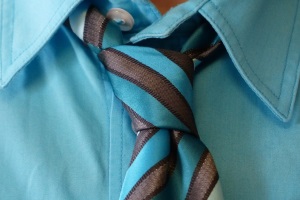 Бирюзовый галстук с зажимом